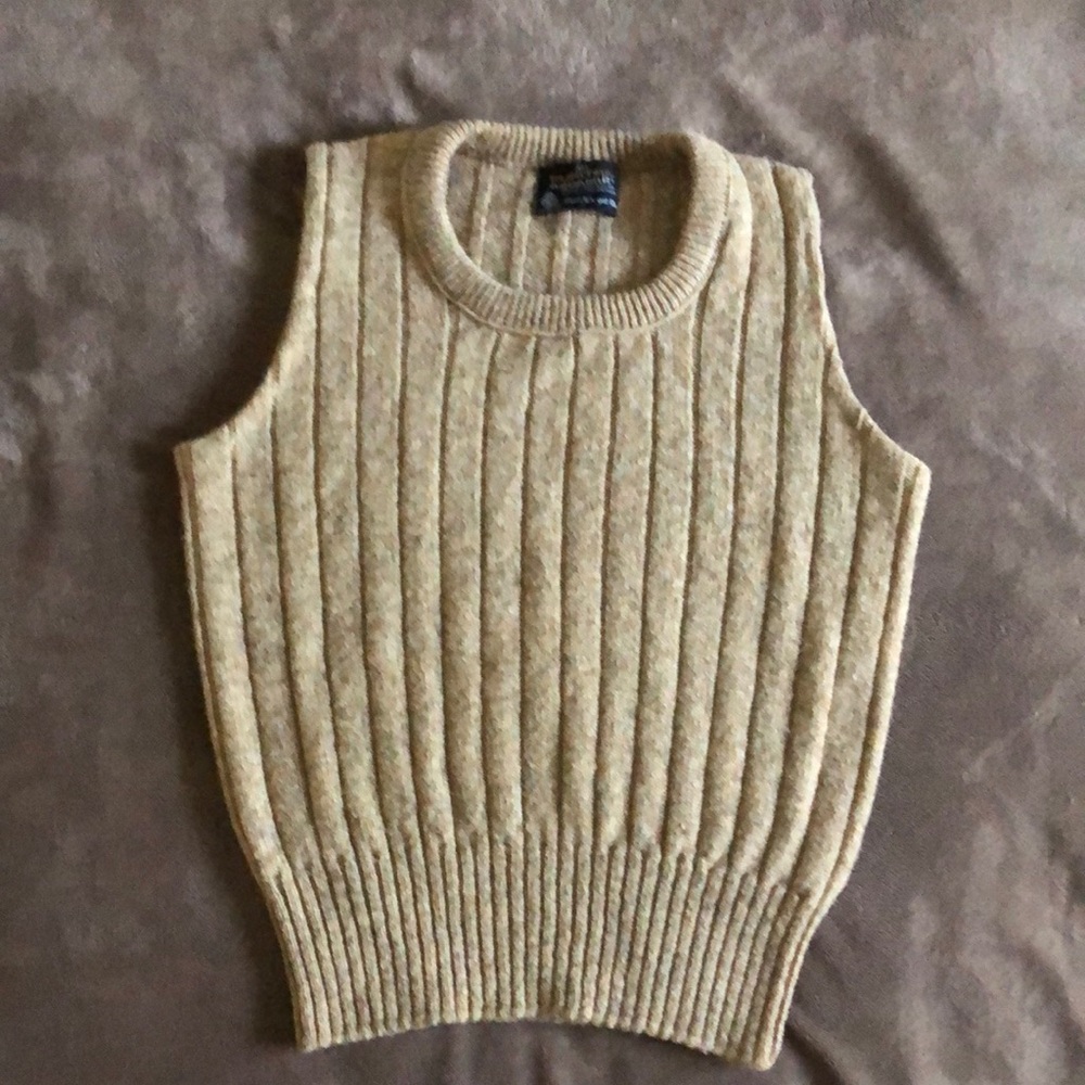 Puritan Beige Ribbed Knit Vest